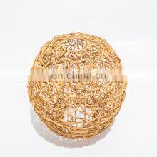 Round Ball Rattan Lamp Shade Hanging Pendant Light Manufacturing Wicker Woven Lamp Light Shade Best Wholesale