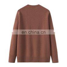 Custom Design Women's Oversized Round Neck Knit Tops Plus Size Casual Solid Pattern Cashmere Sweater Pullover Winter ODM Supply thumbnail-2