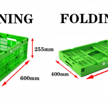 FIRST Wholesale Folding Plastic Fruit Crate Vegetable Crates Plastic Heavy Duty Stackable Storage Moving Box thumbnail-4