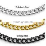 New Arrive Crucible High-polish Stainless Steel Large Link Curb Chain Necklace thumbnail-1