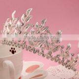 New Design Wholesale Leaf Bridal Crystal Rhinestone Crown thumbnail-2