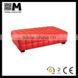 Modern Furniture Soft Leather Ottoman Classical Design Red Ottoman for Sale thumbnail-1