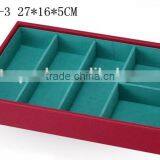 W1275R-3 Wholesale Stackable Jewelry Display Tray Leather Jewelry Trays