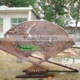 Bronze Fan Style With Magpie Sculpture