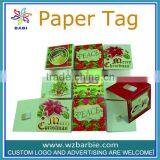 custom hot sale 3d mini paper tag for christmas