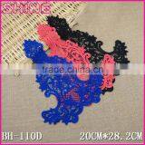Factory Cheap 8*11.1" Water Suloble Floral Nylon Knitting Embroidery DIY Royal Blue Lace Collar Neck Design thumbnail-1