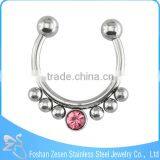 New Arrival Thai Style U Shape Septum Piercing Fake Crystal thumbnail-1