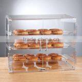 Bagels Donuts 3 Tray Bakery Clear Acrylic Display Case With Rear Doors Quality Choice thumbnail-1