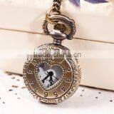 New Fashion Beautiful Long Chain Heart Shaped Antique Pocket Watch thumbnail-2