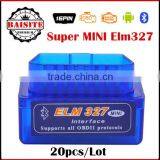 Super Function OBD OBD2 OBDII Super Mini Elm327 Bluetooth Car Diagnostic Scanner V2.1 Mini Elm 327 Bluetooth Lowest Price