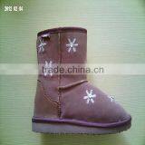 New White Snowflake Blue/Brown Snow Boots thumbnail-2