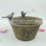 Handmade Shabby Chic Metal Bowl for Outdoor Decoration