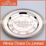 Vietnamese round plate special design ss 430 stainless steel dinner plate & dishes/stainless steel round tray