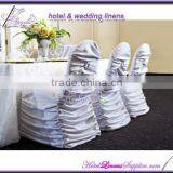Fancy Pleated Chair Covers, Ruffled Chair Covers for Banquet Chairs thumbnail-1