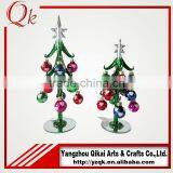 Colorful Dismountable Balls Decorated Green Glass Christmas Tree