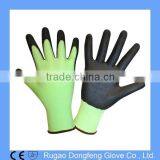 13 Gauge Lime HPPE Shell Black Sandy Nitrile Palm Coating Cut Resistant Gloves/Anti Cut Gloves