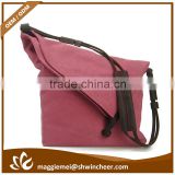 Customized fashionable canvas tote bag leather handles