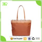 Hot Selling Waterproof Nylon Leather Round Brim Big Tote Handbag