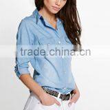 Stunning Loose Casual Women Long Sleeve Denim Blouse Women thumbnail-2