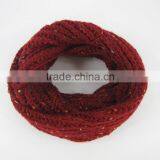 In Stock! 100% Acrylic Knitted Burgundy Neck Warmer With Colored Decorations thumbnail-2