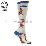 Fashion Red Double Monkey Lovely Girl Knee High Socks thumbnail-4