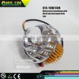 Waterproof Design 15W U13 LED Scooter Headlight Lamp With Devil Eyes