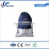 New Design Folded Drawstring Bag With Zip Pocket