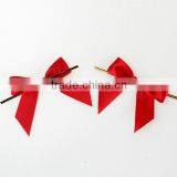 Factory High Quality Wholesale Pink Pre-tied Satin Ribbon Bow With Elastic Loop thumbnail-3