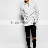 Cheap Custom White Men Casual 100% Cotton With Pocket Longline Wholesale Blank Pullover Hoodies thumbnail-2