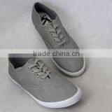 Cheap Price Grey Chambrey Upper Men Sneakers Comfort Lace up Style Man Casual Canvas Shoe Vulcanized Shoes thumbnail-3