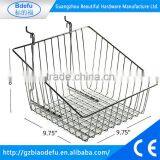 Chrome Finish Bevel Basket Hanging Meshwall or Slatwall