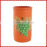 Vintage Custom Terracotta Grape Single Wine Bottle Cooler thumbnail-1