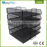 Good Flanging School / Office Mesh Desk Supplies Organizer 5 Tier Wall Mounted File Holder Magazine Rack thumbnail-4