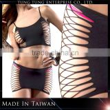 Taiwan Manufacturer Seamless Black Sexy Short Mini Night Dress
