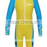 Kid's Sky Blue and Yellow Long Sleeve Short Leg UV Sun protection Suit/Overall Suit/Swimming Suit