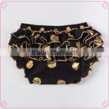 Baby New Design Ruffle Pants Baby Panties Bloomer Wholesale Price Gold Polka Dot Design thumbnail-3