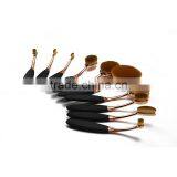 Tool Set Professional Rose Gold 10Pcs Oval Mermaid Makeup Brush Set thumbnail-4