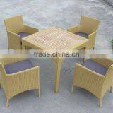 PE Rattan Furniture Dining Set Teakwood Table thumbnail-3