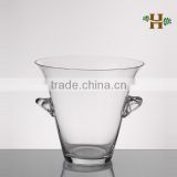Handmade Glass Pot, Clear Reversible Trumpet Glass Vase
