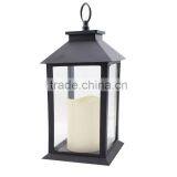 Black and Gold Plastic Diamond Antique Candle Lanterns Flameless Led Candle Lantern thumbnail-1