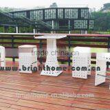 Ndoor Outdoor Wicker Bar Stools 5pcs Rattan Bar Table and Chairs Set thumbnail-2