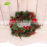 GNW CHWR-1605007 Customized Promotional Wholesale Artificial Christmas Wreath for Christmas Ornaments thumbnail-2