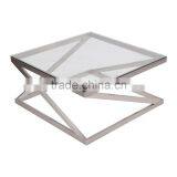Hot Sales Stainless Steel 201#table Frame Metal Glass Coffee Table High Qualtiy thumbnail-3