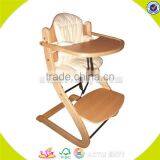 Wholesale Safe and Eco-friendly Wooden High Chair Toy for Kids Wooden Baby High Chair for Children W08F016 thumbnail-5