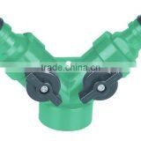 Plastic Snap-in "Y" Hose Connector With Shut off Function, 3/4" Female Thread thumbnail-1