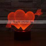 3D Illusion LOVE Gift LED Modern Night Light 7 Color Touch Table Lamp for Christmas New Year Valentine Gift thumbnail-3