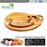 3 Piece Hand Crafted Acacia Wood Cutting Board Set thumbnail-2