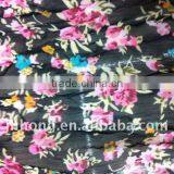 Lady's Fashion Black Chiffon Floral Scarf