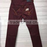 GZY New Fashion Dark Pure Red Men Jeans Factory China Low Price Stock thumbnail-2