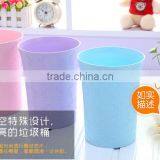 Plastic Kichen Waste Bin Office Round Blue and Pink Paper Trash Can